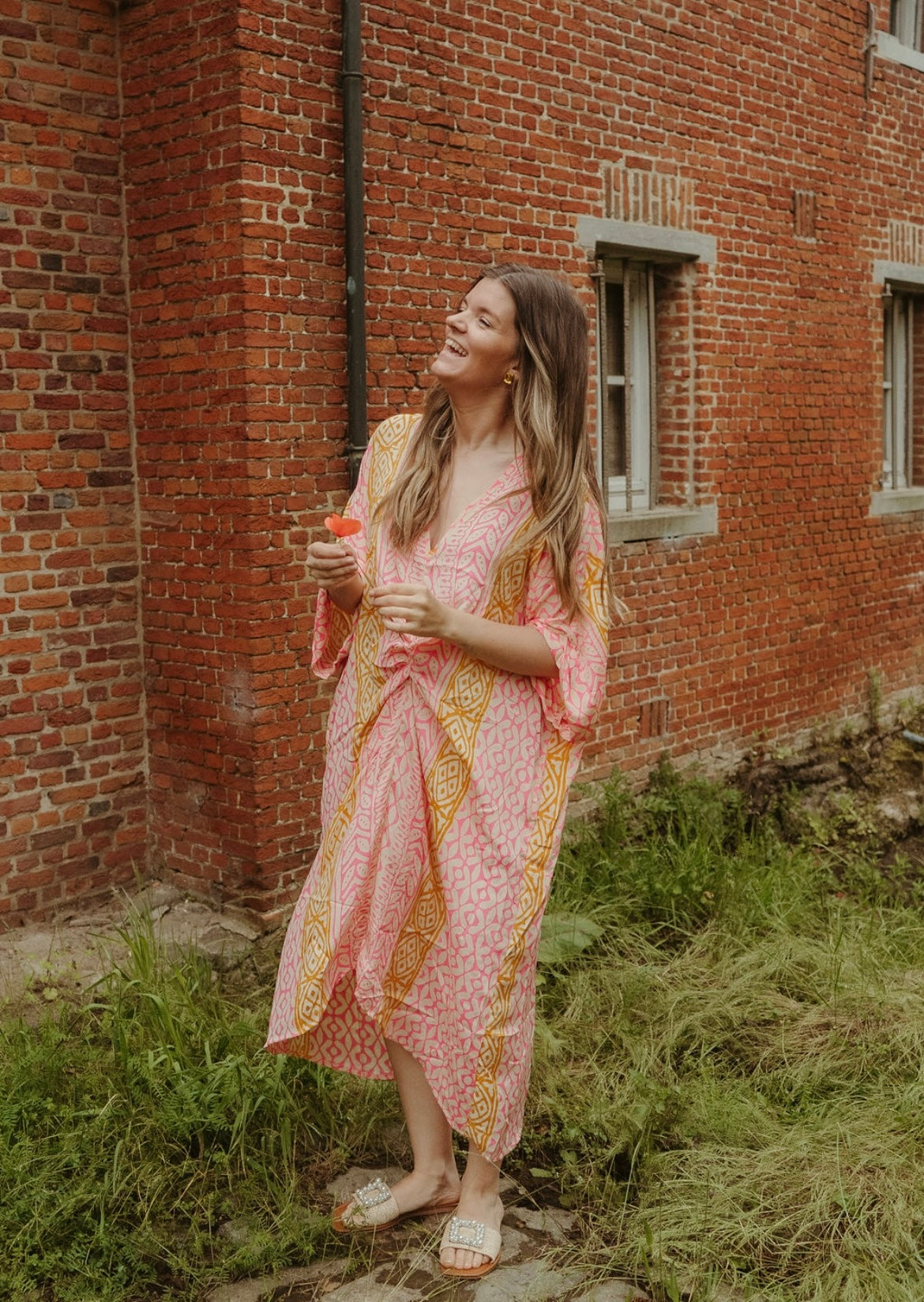 Lisa dress pink/yellow MINI PRIJSJE