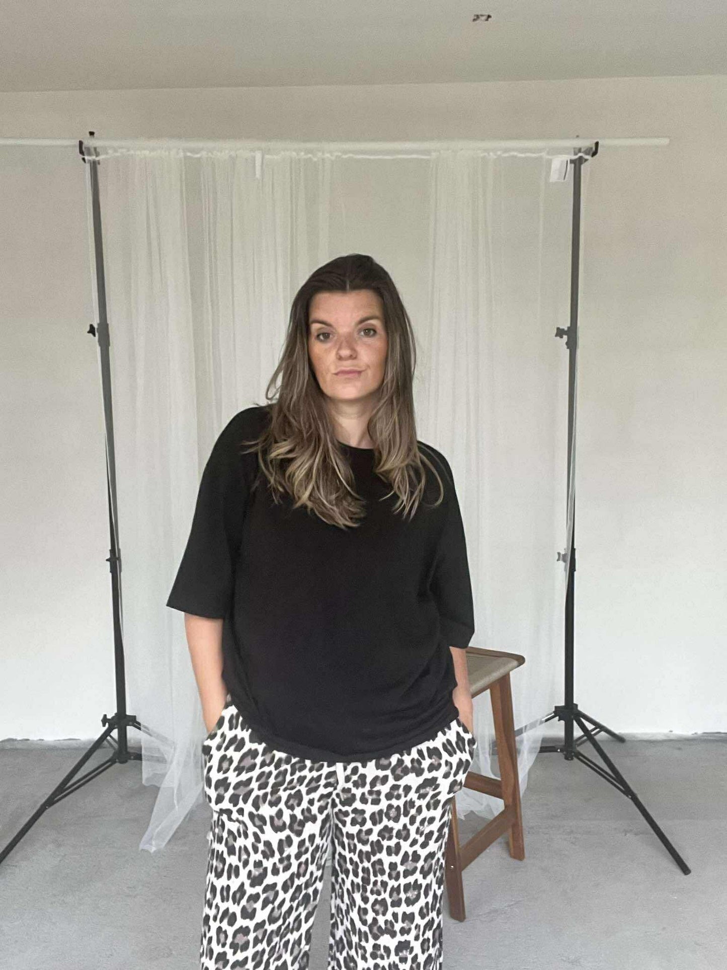 Sky t-shirt zwart Sundown Colletion