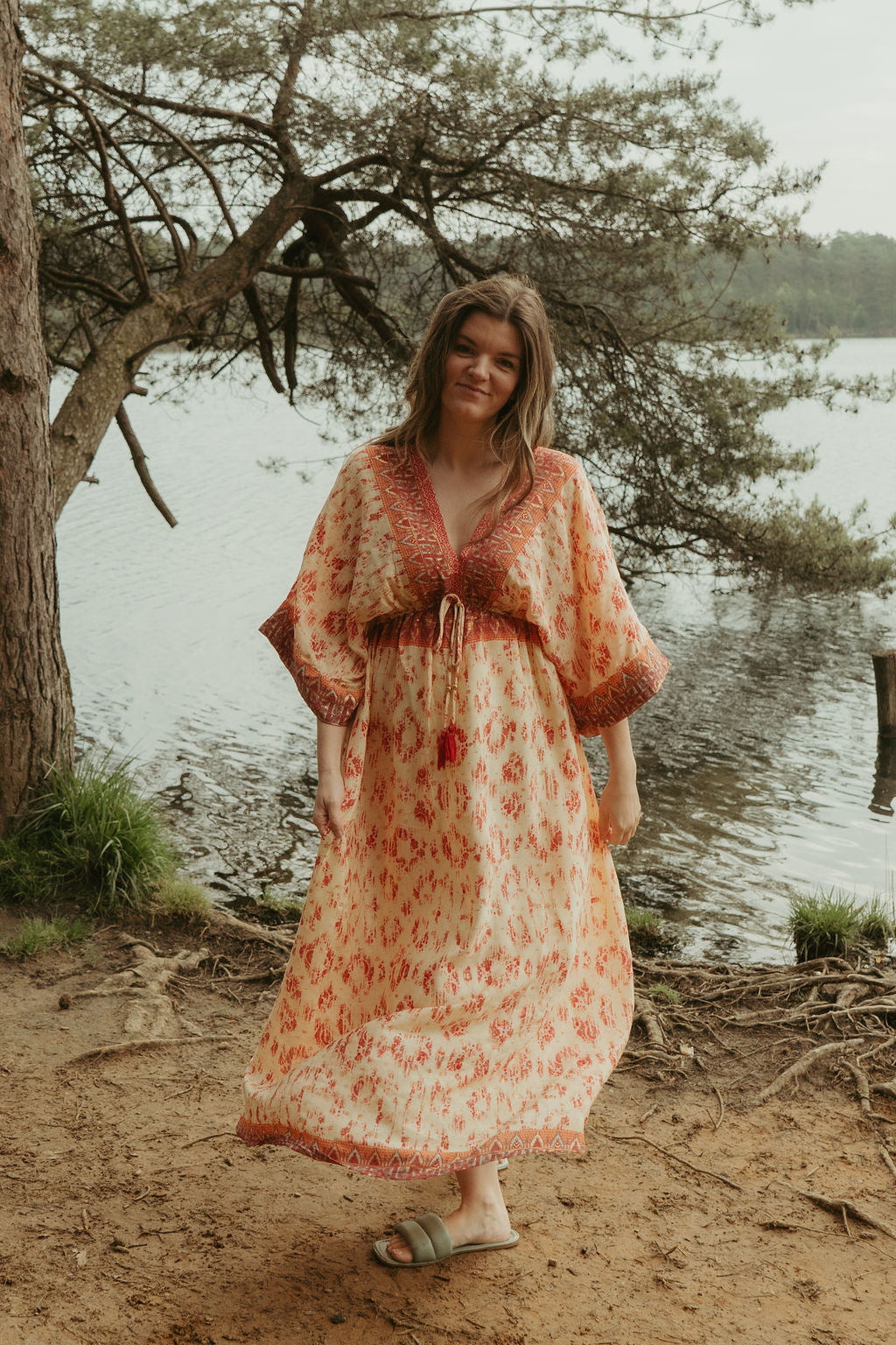 Elise jurk geel/oranje MINI PRIJSJE
