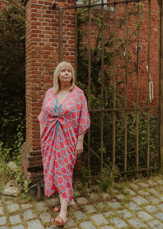 Lisa dress paars/roos. LAATSTE STUK