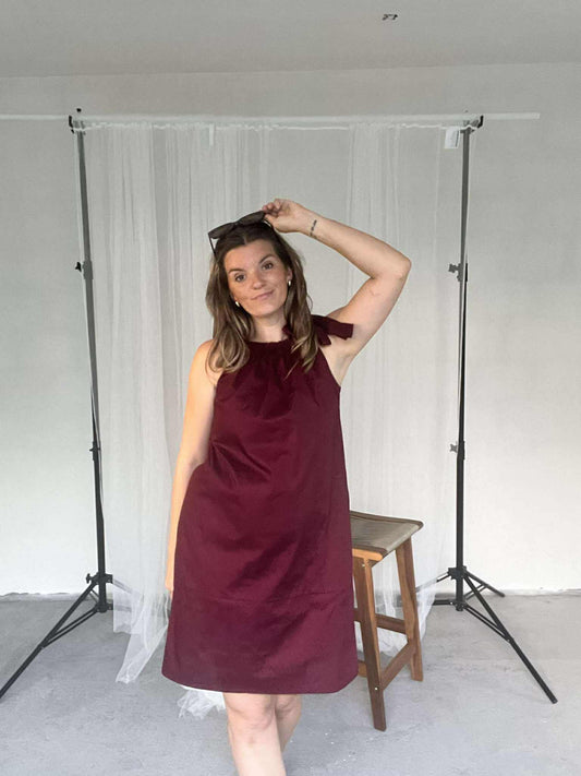 Ida kort jurkje bordeaux    Sundown Collection