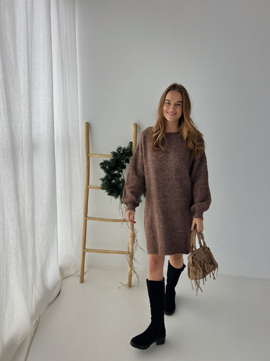 Jasmien dress chocolat/taupe